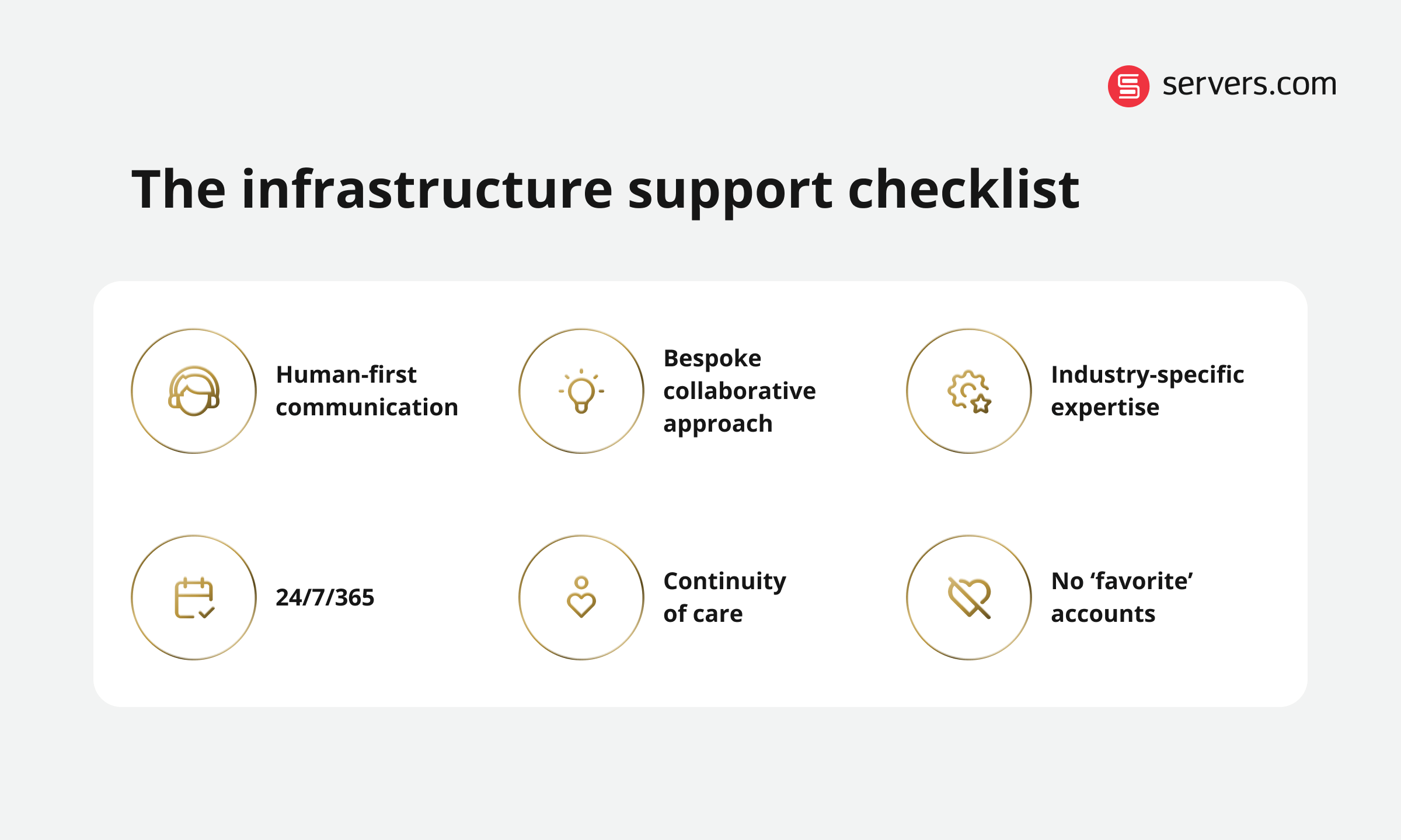 infrastructure hosting provider support checklist