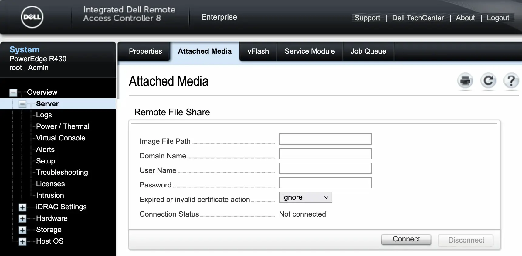 remote file share section