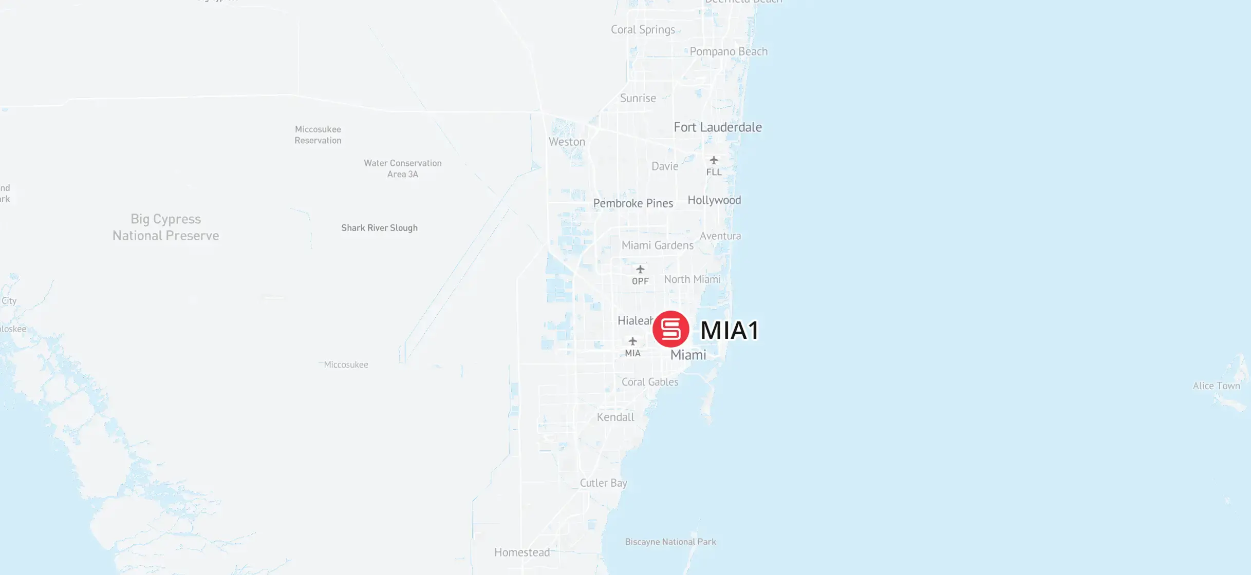 servers.com Miami data center map